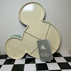 Disney Parks Home Collection Mickey Icon Ceramic Salad Plate Set of 4 New w Tag